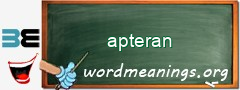 WordMeaning blackboard for apteran